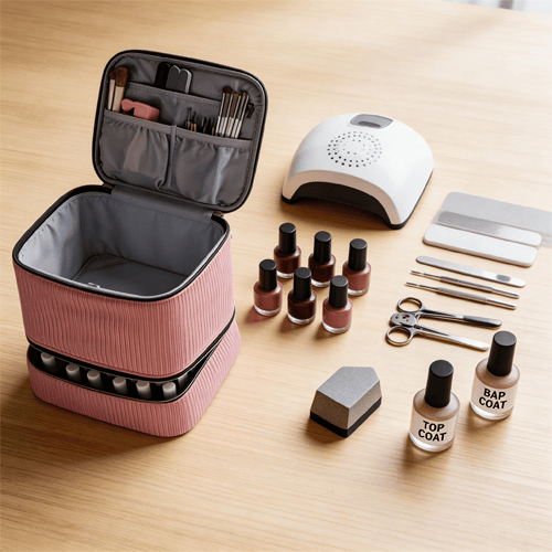 PolishPro – Deluxe Double‑Layer Nail Organizer Case