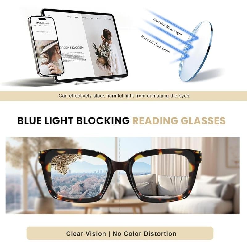 ReadEase – Tortoiseshell Blue Light Blocking Oversized Readers