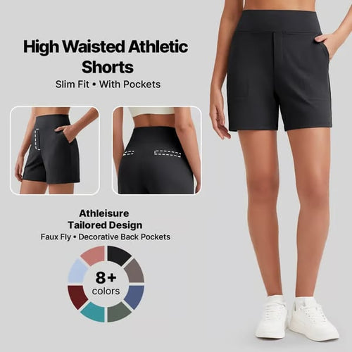 FitAura – Women’s High-Waisted Sport Shorts