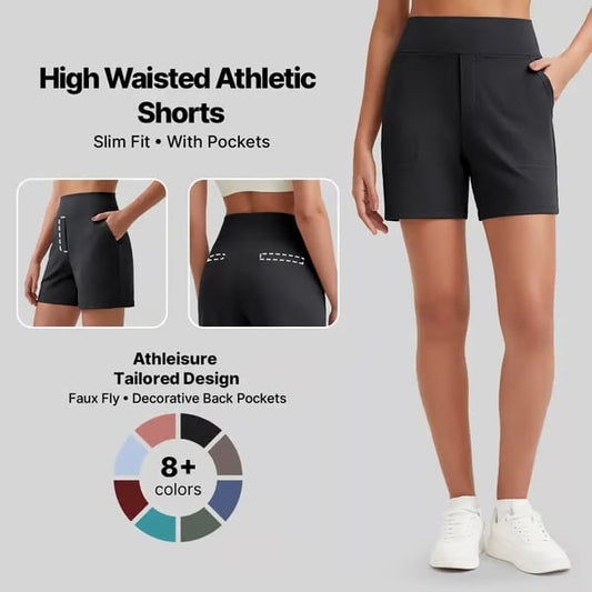 FitAura – Women’s High-Waisted Sport Shorts