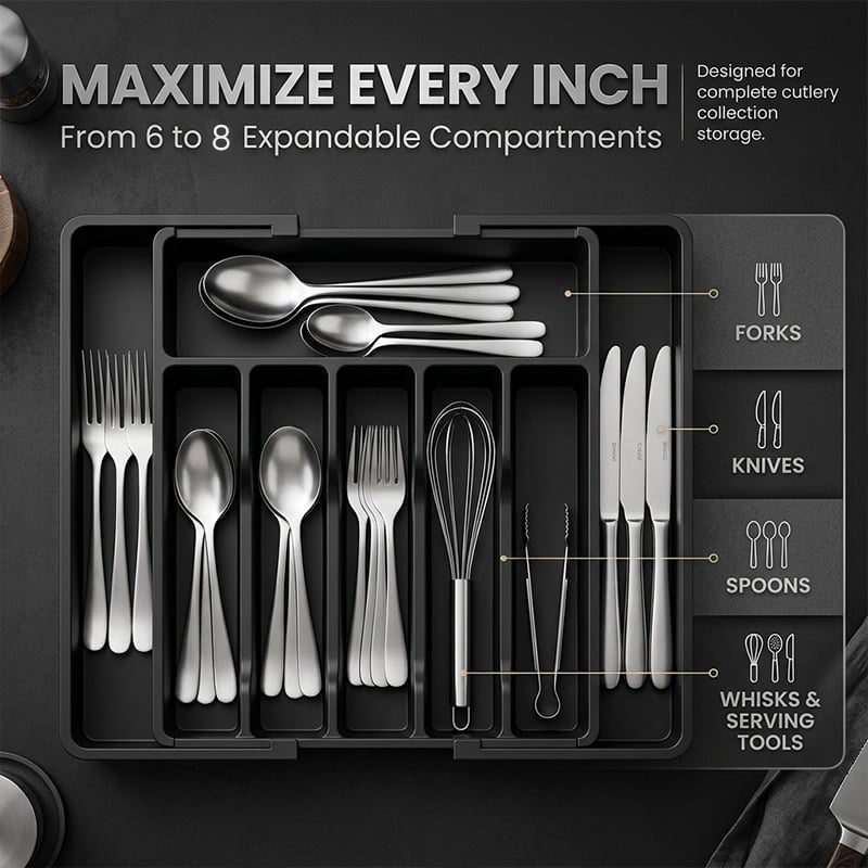 TidyChef – Expandable Kitchen Cutlery Organizer