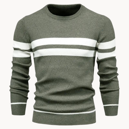 Zander Field Stripe Cotton Crewneck
