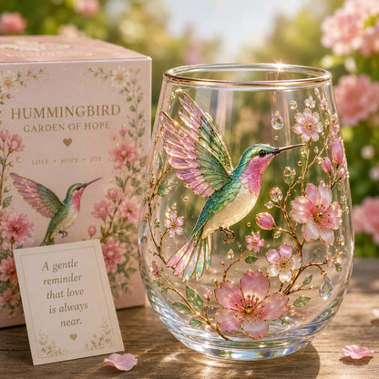 MorningMuse – Elegant Hummingbird Tea Glass