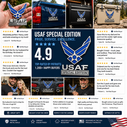 BlueValor – Air Force Metal Car Emblem