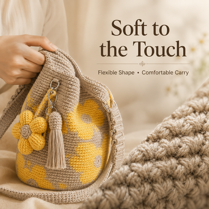 BloomStitch - Handmade Crochet Flower Tote Bag