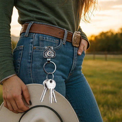 RodeoKey – Western Initial Key Clip