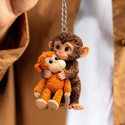 CharmNest – 3D Punch Monkey Emotional Keychain