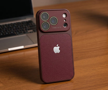 LuxeLens – Crystal Camera Lens Leather Phone Case