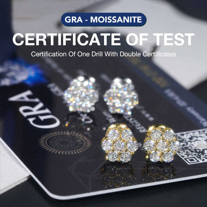 RoselleShine – Floral Moissanite Earrings