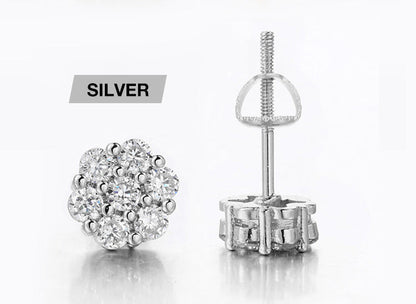 RoselleShine – Floral Moissanite Earrings