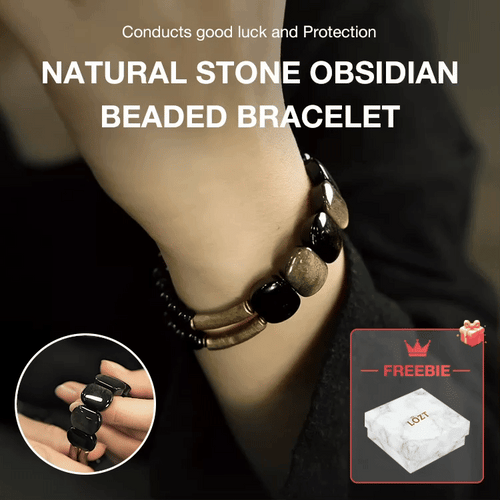 NoirHarmony – Black Obsidian Bracelet
