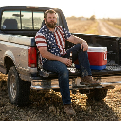 FreedomFlora – American Flag Tropical Shirt