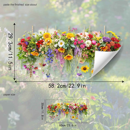 FloraGlow – Vibrant Flower Bouquet Window Sticker
