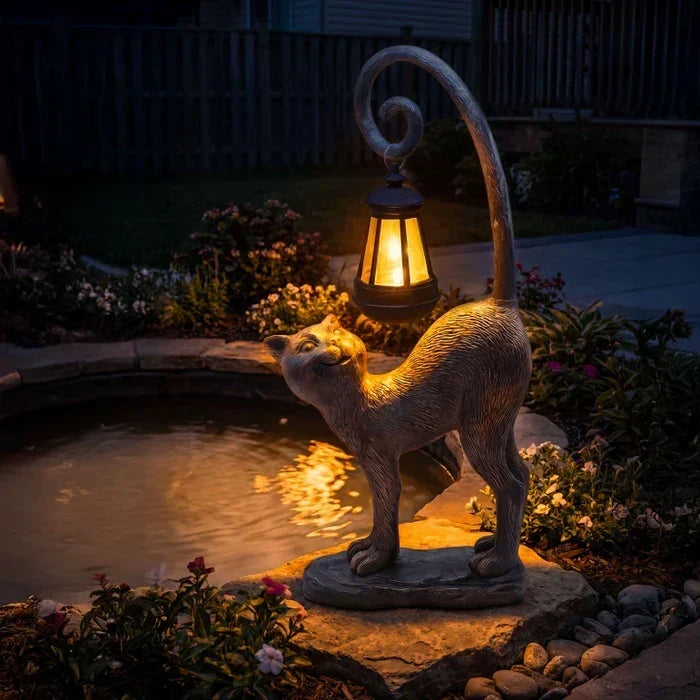 GardenPurr – Solar Cat Hanging Lantern Decor