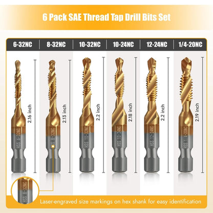 SpiralPro – 3-In-1 Spiral Tap Hex Shank Drill Bit Set