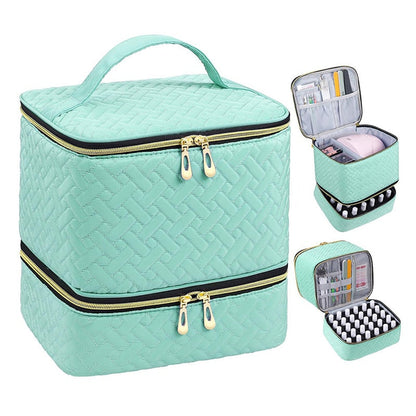 PolishPro – Deluxe Double‑Layer Nail Organizer Case