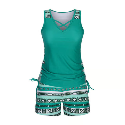 BreezeEase – Bohemian Tankini Swim Set