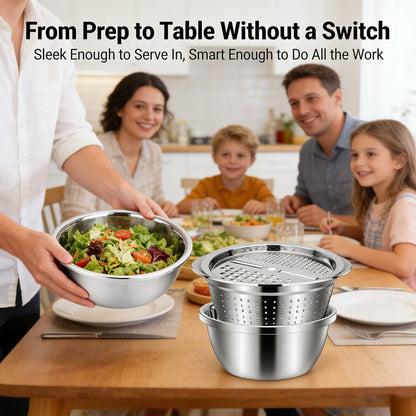 GrateCraft | 3-in-1 Stainless Steel Grater Bowl