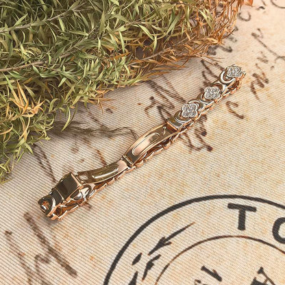 BloomGrace – Flower Copper Bracelet Elegant Style