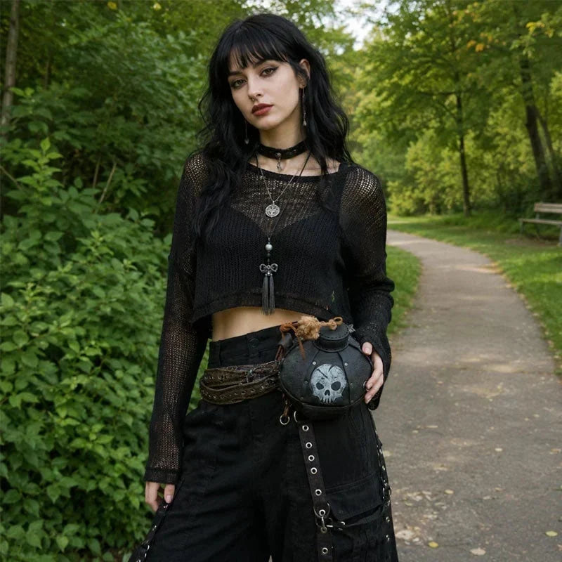 ShadowFuse – Gothic Bomb Shape Fashion Crossbody Bag