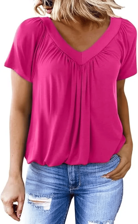 AuraFit | Classic Women’s V-Neck Casual Tee