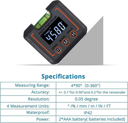 AnglePro – 0–360° Digital Angle Finder Level Tool