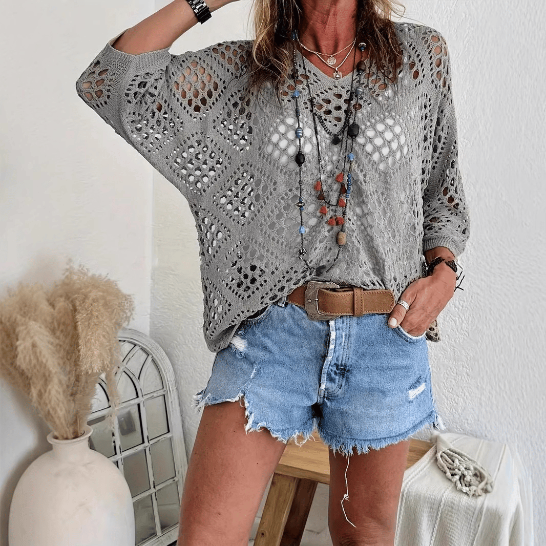 CoastalMuse – Elegant Boho Crochet Top