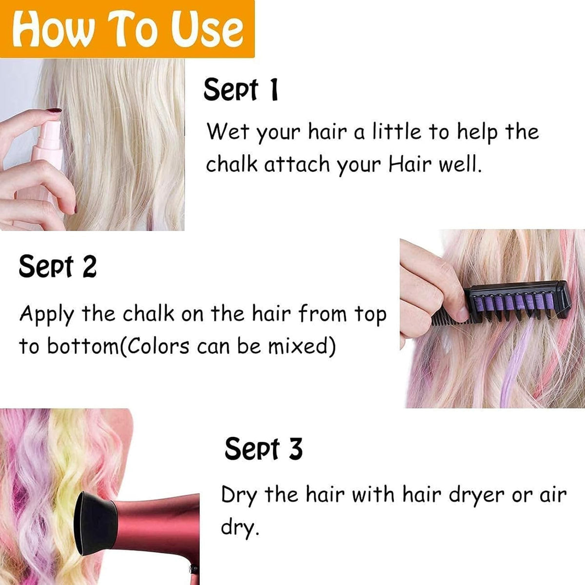 VibeColor - Hair Chalk Comb – Creative Style Kit
