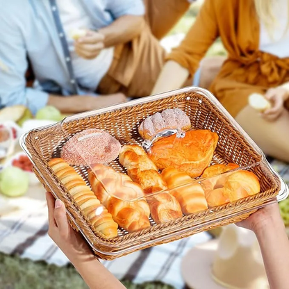 DineAura – Acrylic Covered Serving Basket