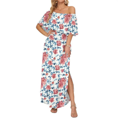 BreezeBelle – Off Shoulder Ruffle Maxi Dress