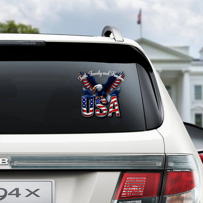 LibertyMark – America 250 Years Faith Family Freedom Car Decal