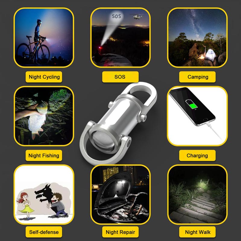 AuraBeam – Super Bright 1200LM Mini Keychain Flashlight