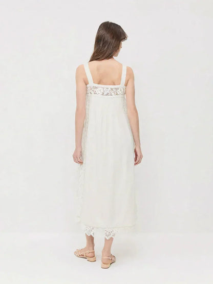 PureLinen – Vintage Lace Summer Midi Dress