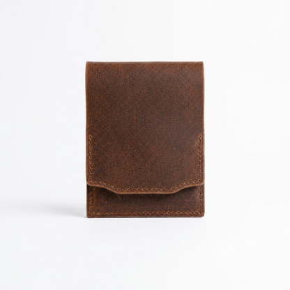 HeritageCraft – Vintage Full-Grain Leather Snap Wallet