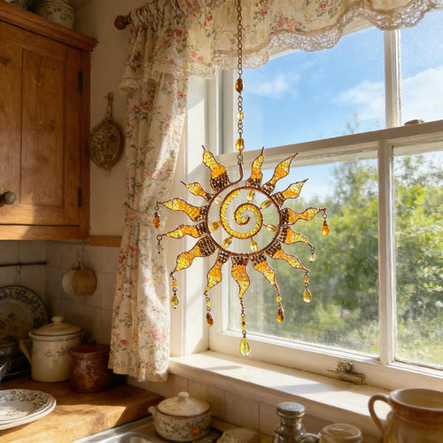 HarmoniGlow – Handmade Sun Crystal Ornament