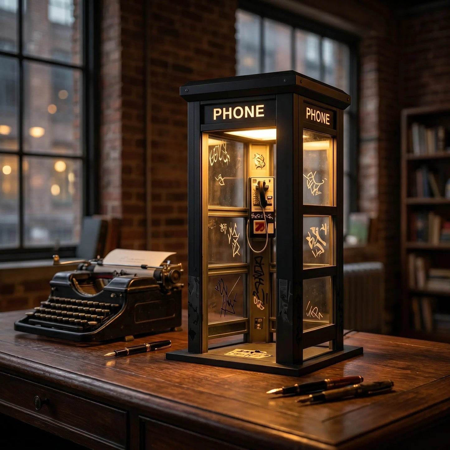 NoirBooth Glow - Vintage Phone Booth Ambient Lamp