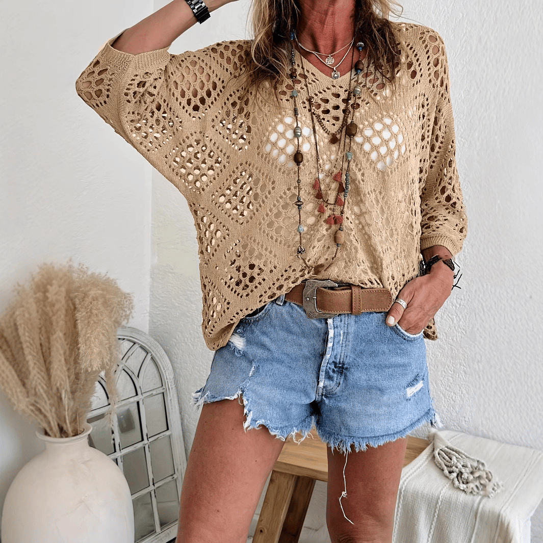 CoastalMuse – Elegant Boho Crochet Top
