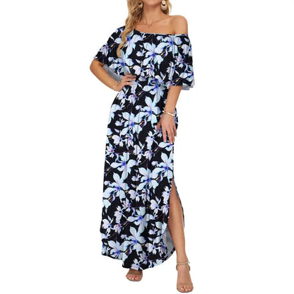 BreezeBelle – Off Shoulder Ruffle Maxi Dress