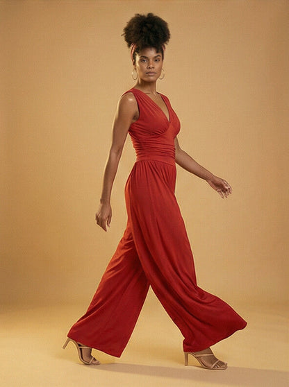 Charity™ – Chic Sleeveless Wide-Leg Jumpsuit