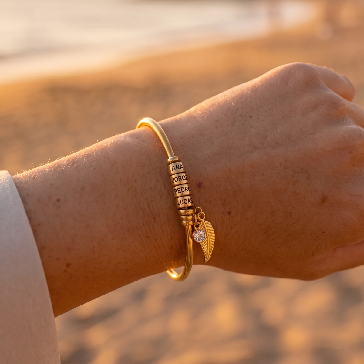 Customizable Family Guardian Bracelet with Names - Engrave Your Family's Name