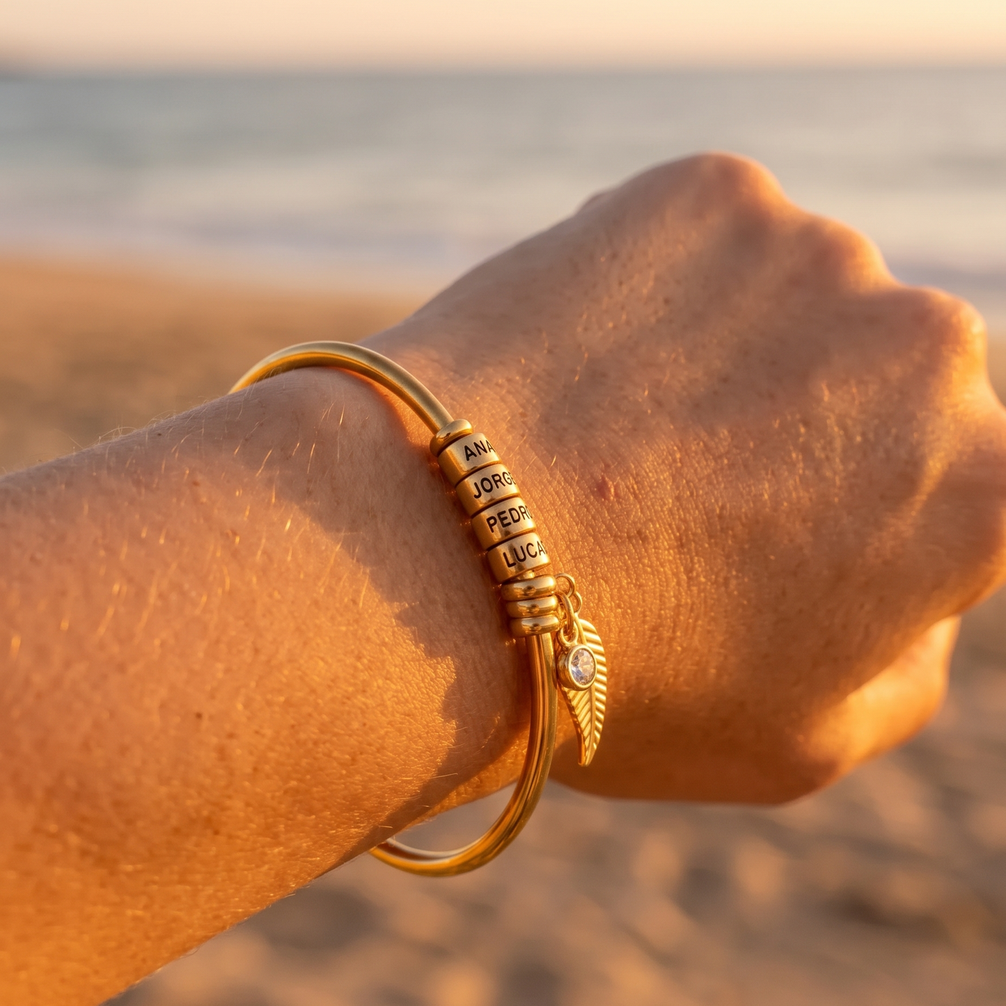 Customizable Family Guardian Bracelet with Names - Engrave Your Family's Name