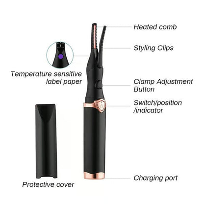 GlamCurl – Heated Eyelash Curler for Lift & Volume (1+1 FREE)