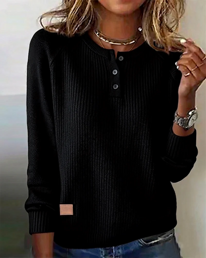 RaglaMode – Stylish Button Sleeve Pullover