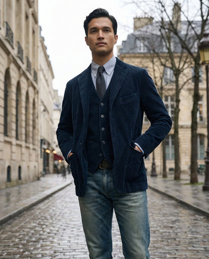 Harrington™ – Vintage Corduroy Blazer & Vest Set