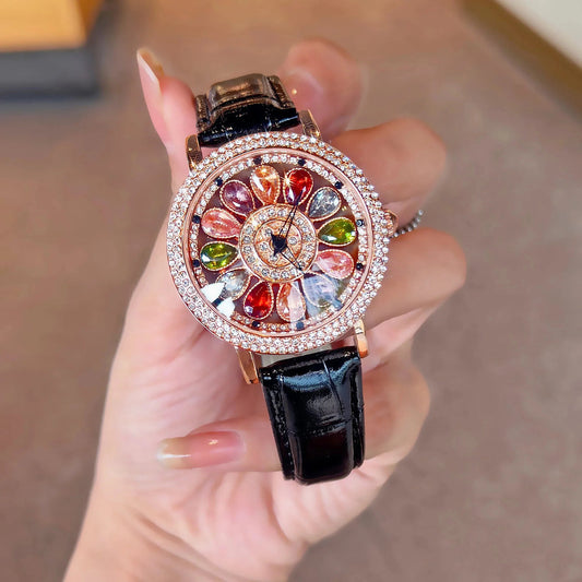 Blush Allure - Red Sunburst Quartz Watch