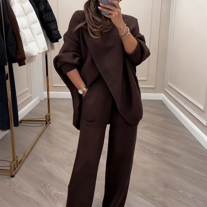 TranquilThreads - Oversized Knit Set – Casual Sophistication
