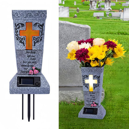 EverGlow - Memorial Vase Solar Cemetery Flower Holder