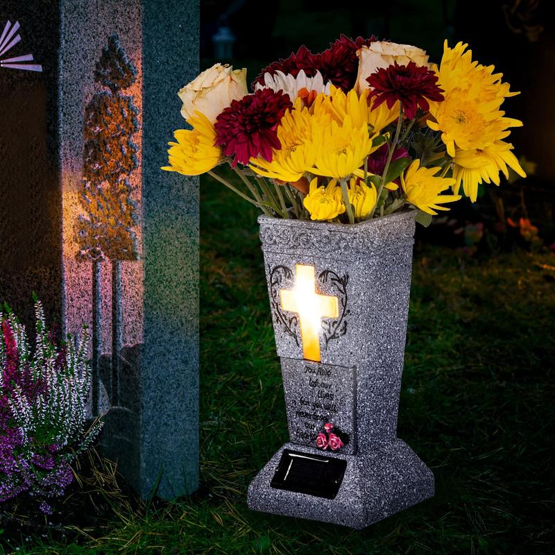EverGlow - Memorial Vase Solar Cemetery Flower Holder