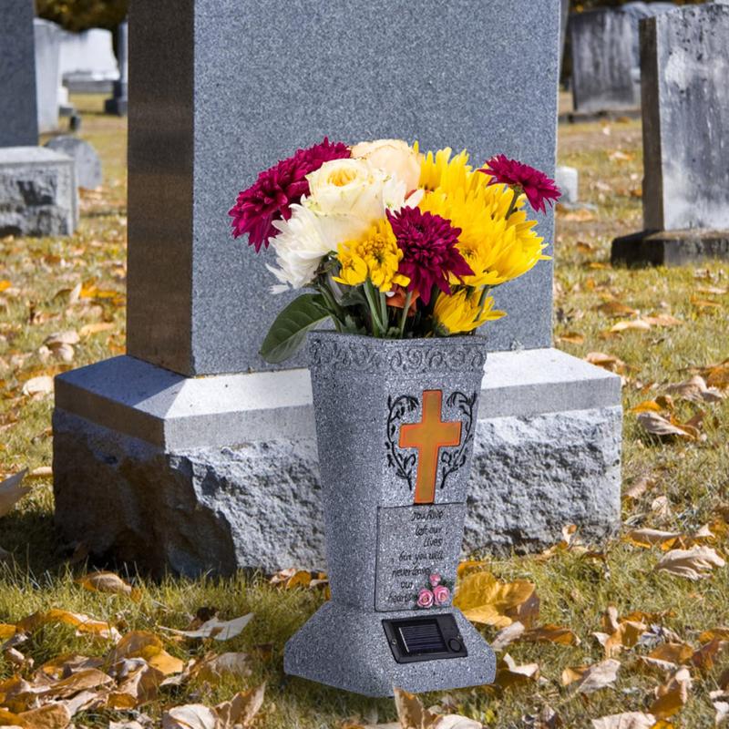 EverGlow - Memorial Vase Solar Cemetery Flower Holder