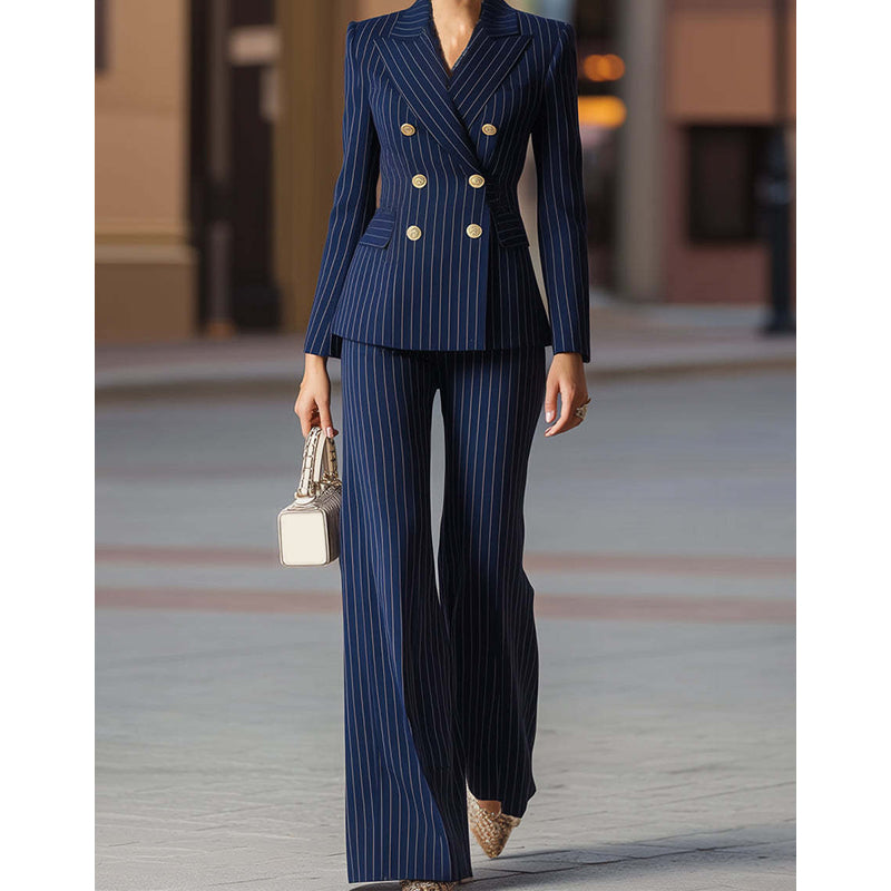 FemmeLine – Women’s Tailored Pinstripe Suit